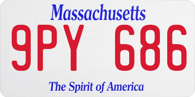 MA license plate 9PY686