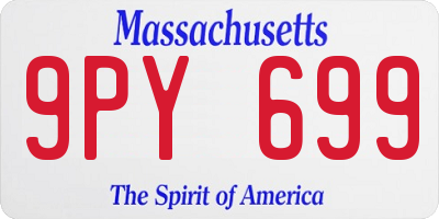 MA license plate 9PY699