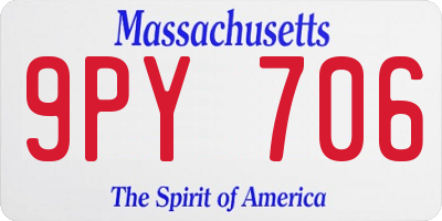 MA license plate 9PY706