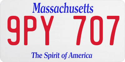 MA license plate 9PY707