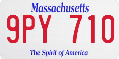 MA license plate 9PY710