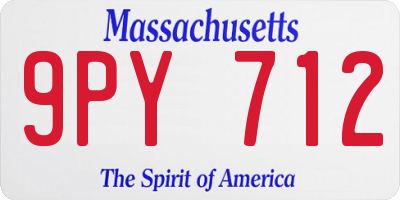 MA license plate 9PY712