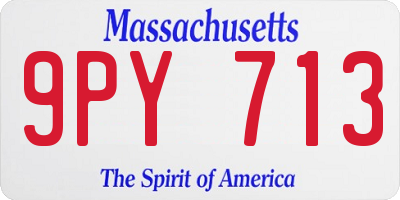 MA license plate 9PY713