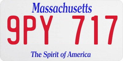 MA license plate 9PY717