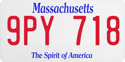 MA license plate 9PY718