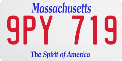 MA license plate 9PY719