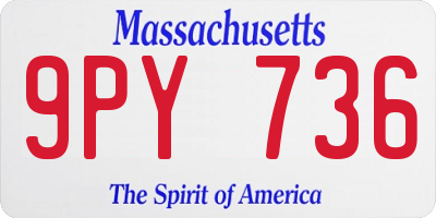 MA license plate 9PY736