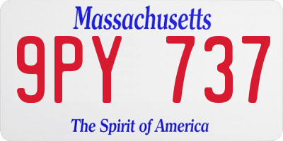 MA license plate 9PY737