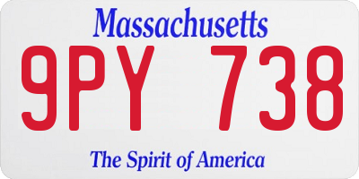 MA license plate 9PY738