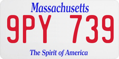 MA license plate 9PY739