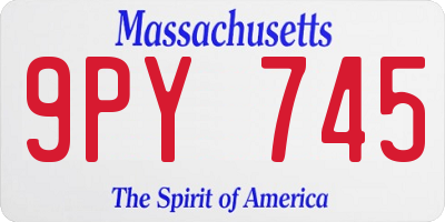 MA license plate 9PY745