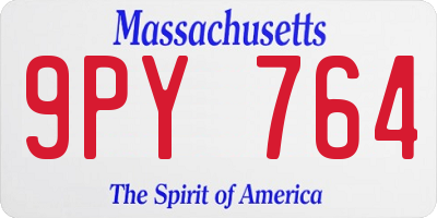 MA license plate 9PY764