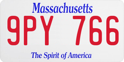 MA license plate 9PY766