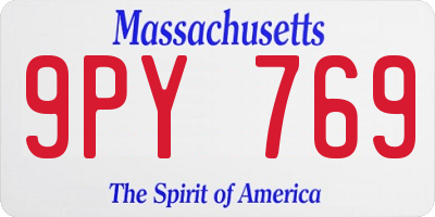 MA license plate 9PY769
