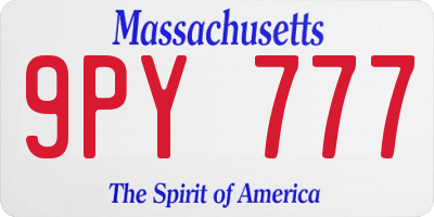 MA license plate 9PY777