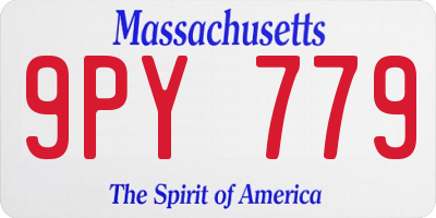 MA license plate 9PY779