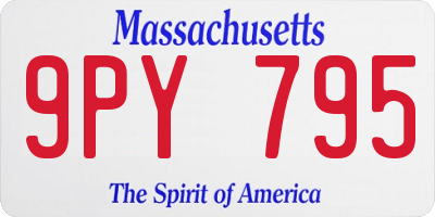 MA license plate 9PY795