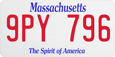 MA license plate 9PY796