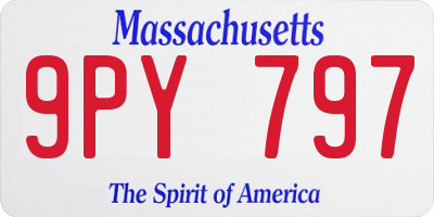 MA license plate 9PY797