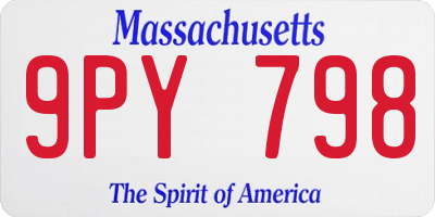 MA license plate 9PY798