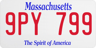 MA license plate 9PY799