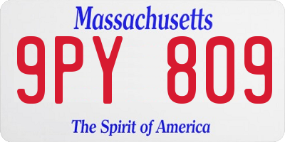 MA license plate 9PY809