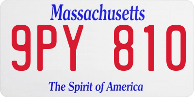 MA license plate 9PY810