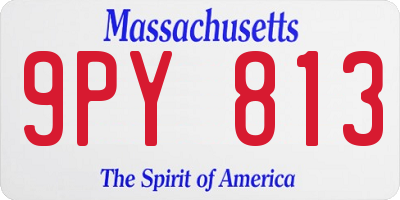 MA license plate 9PY813
