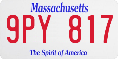 MA license plate 9PY817