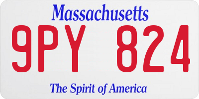 MA license plate 9PY824