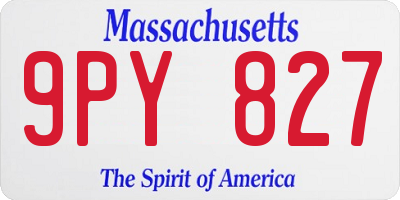MA license plate 9PY827