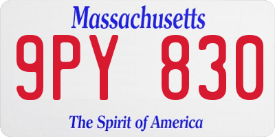 MA license plate 9PY830