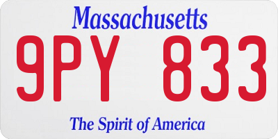 MA license plate 9PY833