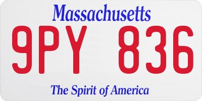 MA license plate 9PY836