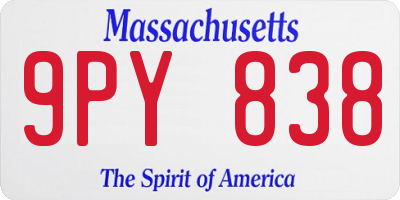 MA license plate 9PY838