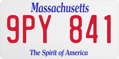 MA license plate 9PY841