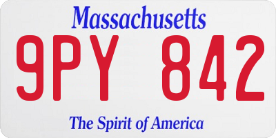 MA license plate 9PY842