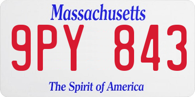 MA license plate 9PY843