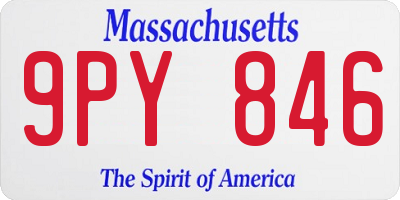 MA license plate 9PY846