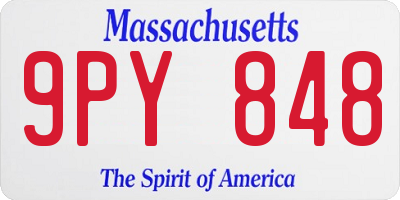 MA license plate 9PY848