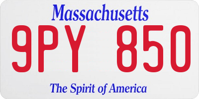 MA license plate 9PY850