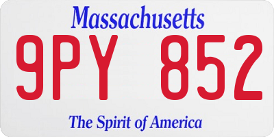 MA license plate 9PY852