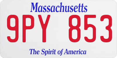 MA license plate 9PY853