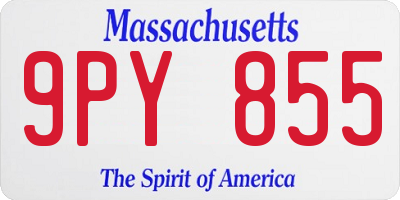 MA license plate 9PY855