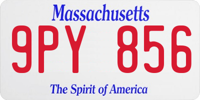 MA license plate 9PY856