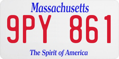 MA license plate 9PY861