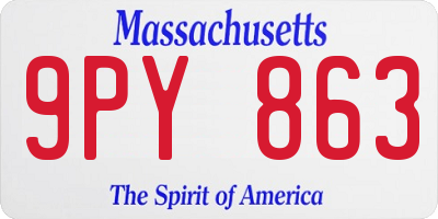 MA license plate 9PY863