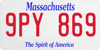 MA license plate 9PY869