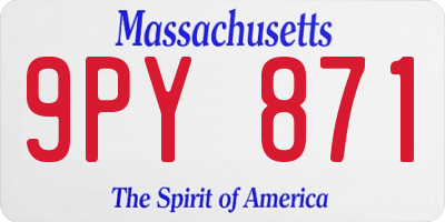 MA license plate 9PY871