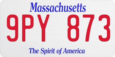 MA license plate 9PY873